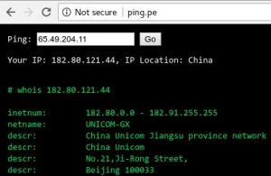 ping.pe检查IP